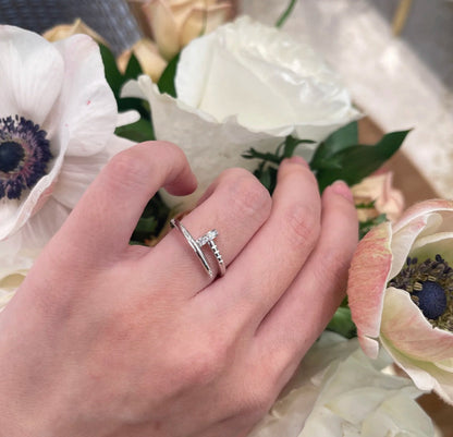 [Lumi Jewelery]JUSTE 1.8MM HALF DIAMOND RING