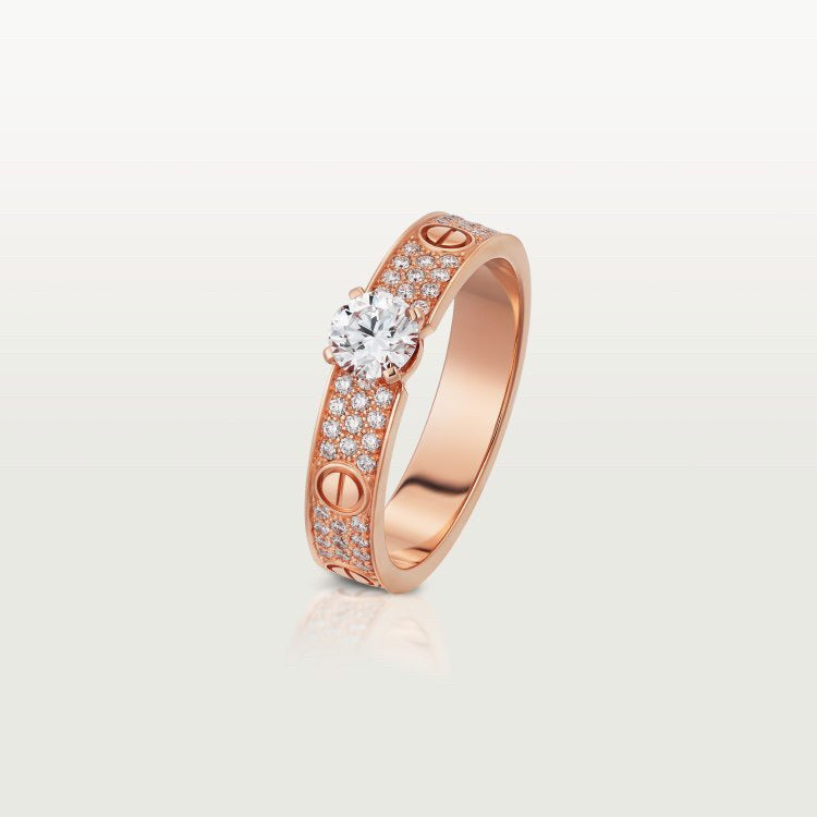 [Lumi Jewelery]LOVE RING 3.6MM 1 BIG DIAMOND FULL DIAMOND