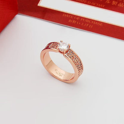 [Lumi Jewelery]LOVE RING 3.6MM 1 BIG DIAMOND FULL DIAMOND