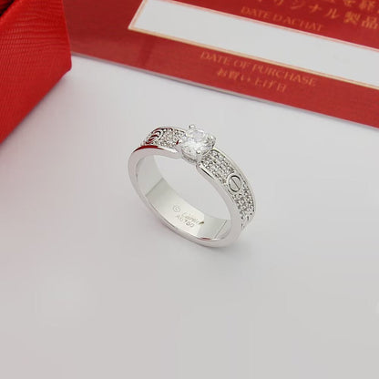 [Lumi Jewelery]LOVE RING 3.6MM 1 BIG DIAMOND FULL DIAMOND