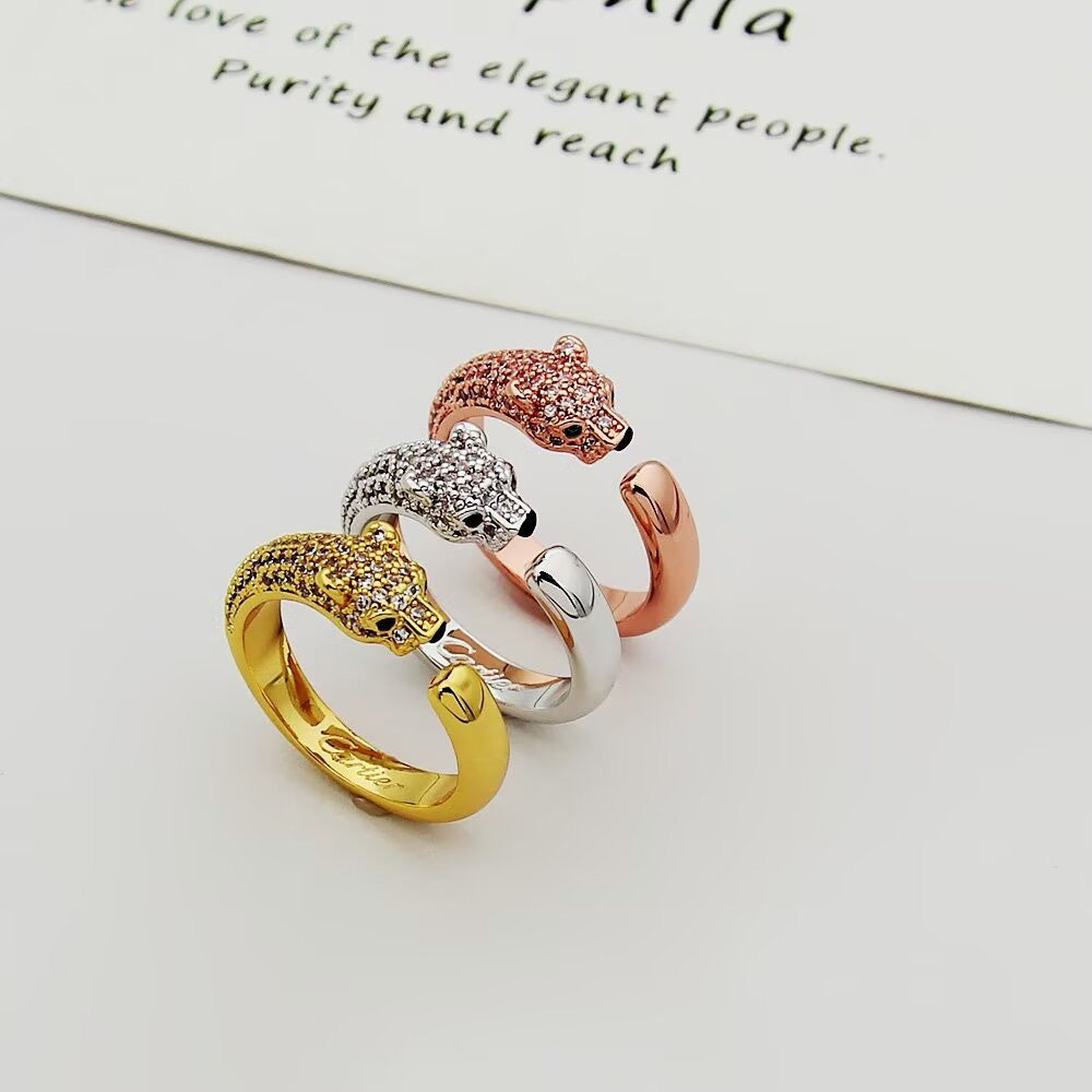 [Lumi Jewelery]PANTHERE HALF DIAMOND SMALL RING