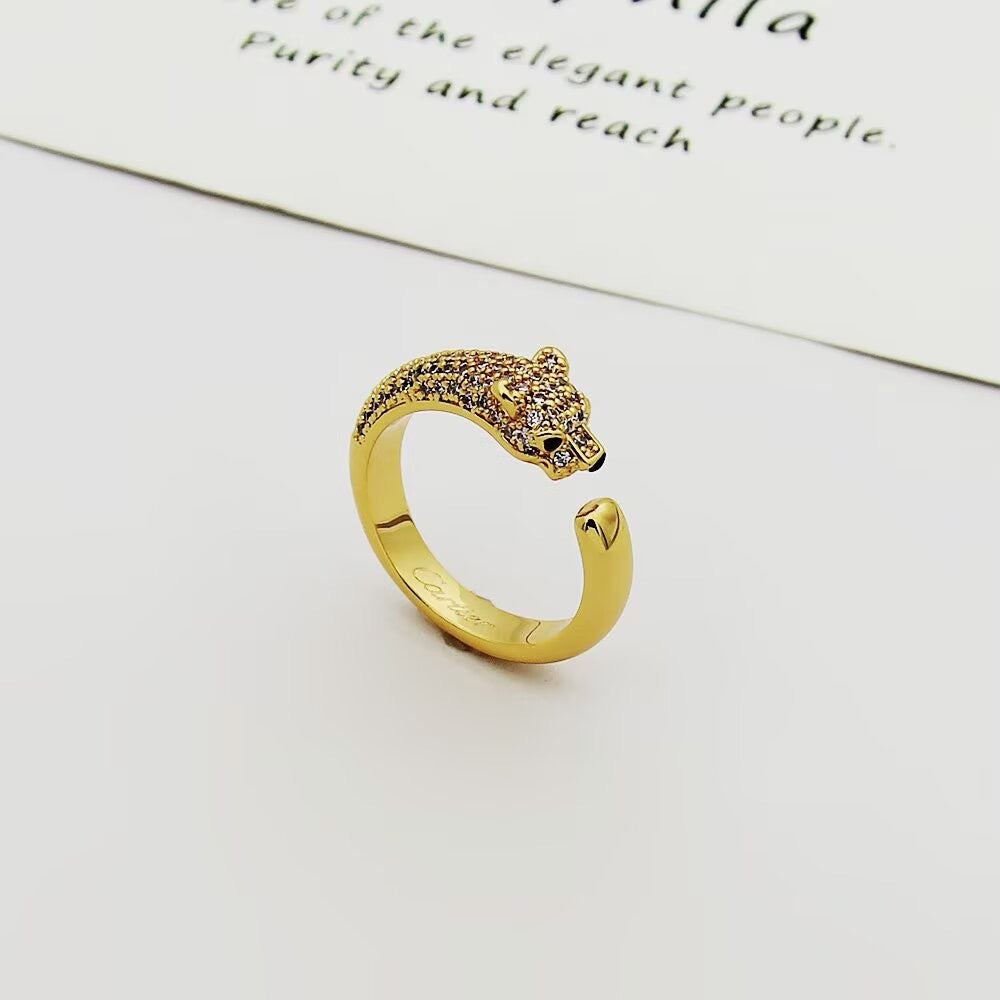[Lumi Jewelery]PANTHERE HALF DIAMOND SMALL RING