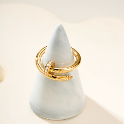 [Lumi Jewelery]JUSTE RING 2.6MM HALF DIAMOND