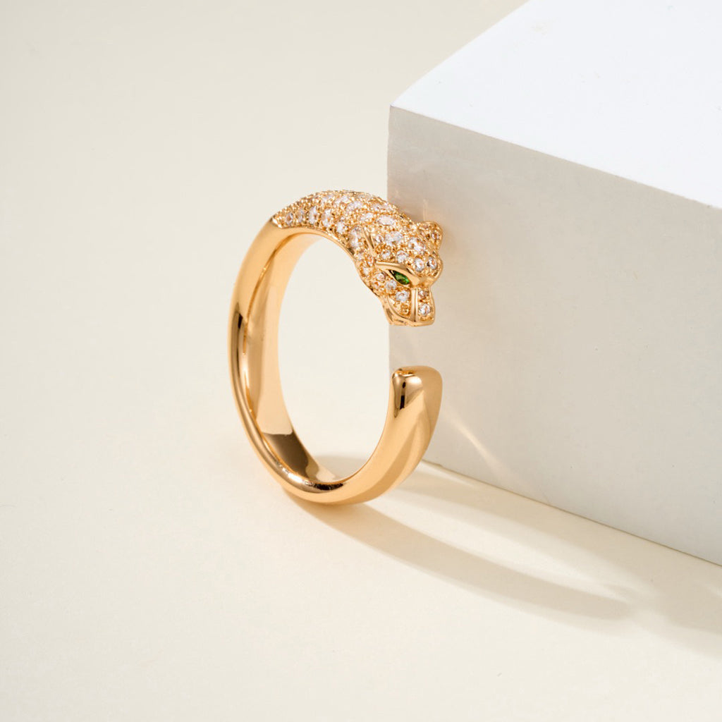 [Lumi Jewelery]PANTHERE HALF DIAMOND SMALL RING