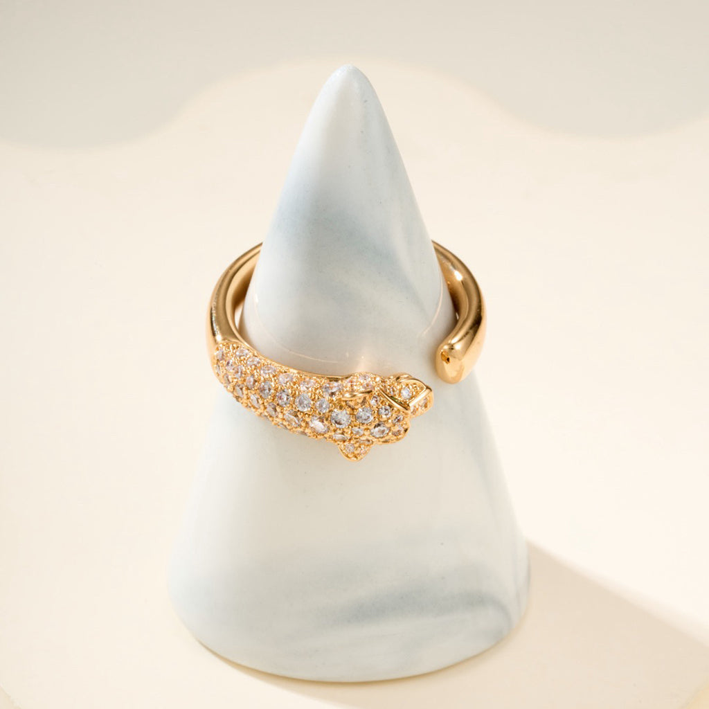 [Lumi Jewelery]PANTHERE HALF DIAMOND SMALL RING