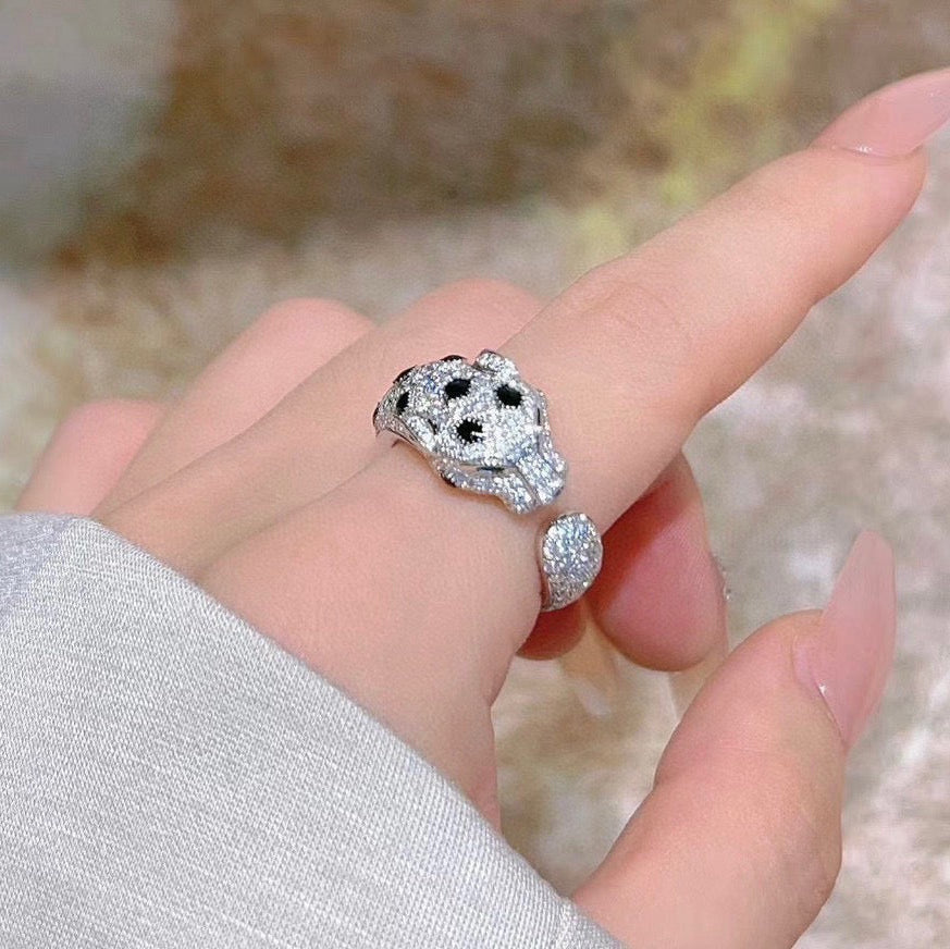 [Lumi Jewelery]PANTHERE SPOTTED FULL DIAMOND MEDIUM RING