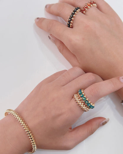 [Lumi Jewelery]CLASH 7.9MM AGATE CHALCEDONY RING