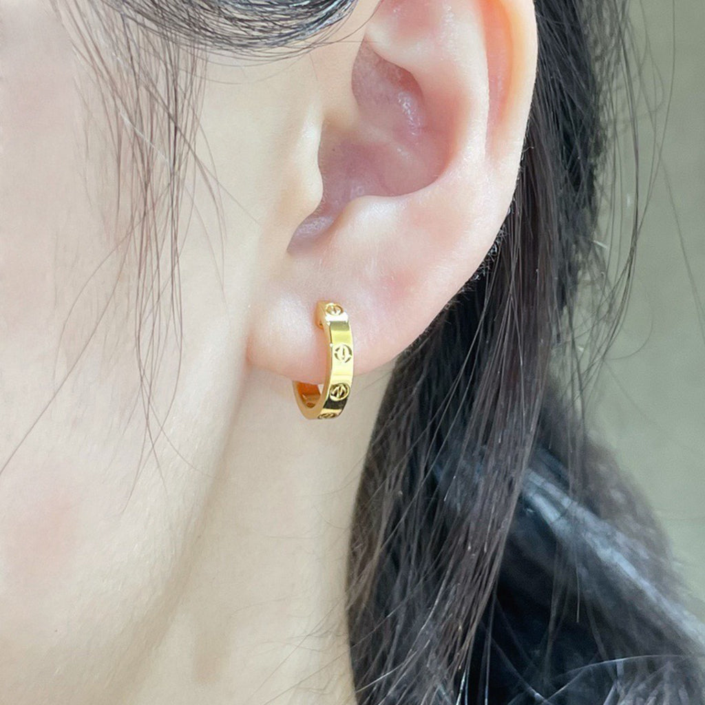 [Lumi Jewelery]LOVE EARRINGS 2.65 MM NO DIAMOND SMALL