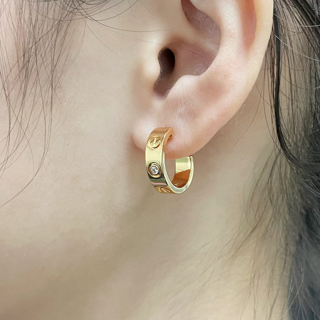 [Lumi Jewelery]LOVE EARRINGS 5.7MM 2 DIAMONDS