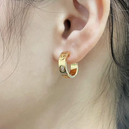 [Lumi Jewelery]LOVE EARRINGS 5.7MM 2 DIAMONDS