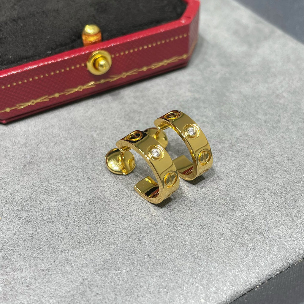 [Lumi Jewelery]LOVE EARRINGS 5.7MM 2 DIAMONDS