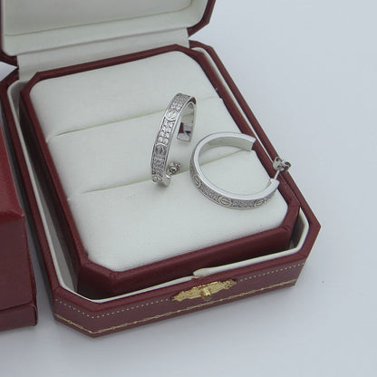 [Lumi Jewelery]LOVE EARRINGS 3.6MM DIAMOND PAVED