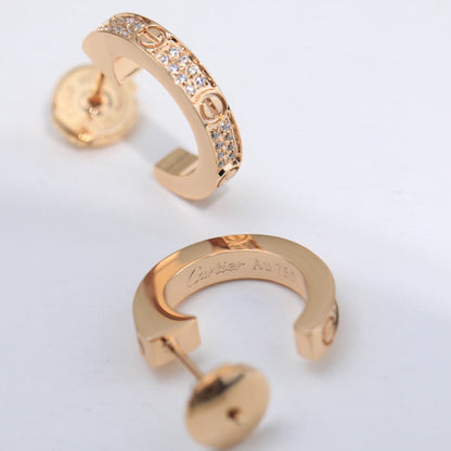 [Lumi Jewelery]LOVE 5.5MM DIAMOND PAVED EARRINGS