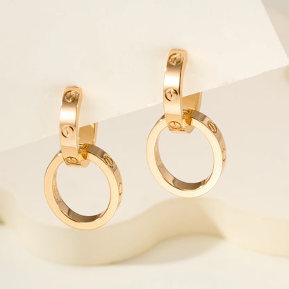 [Lumi Jewelery]LOVE 3.3MM DANGLE EARRINGS