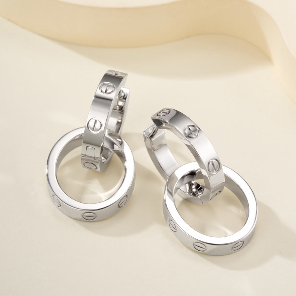 [Lumi Jewelery]LOVE 3.3MM DANGLE EARRINGS