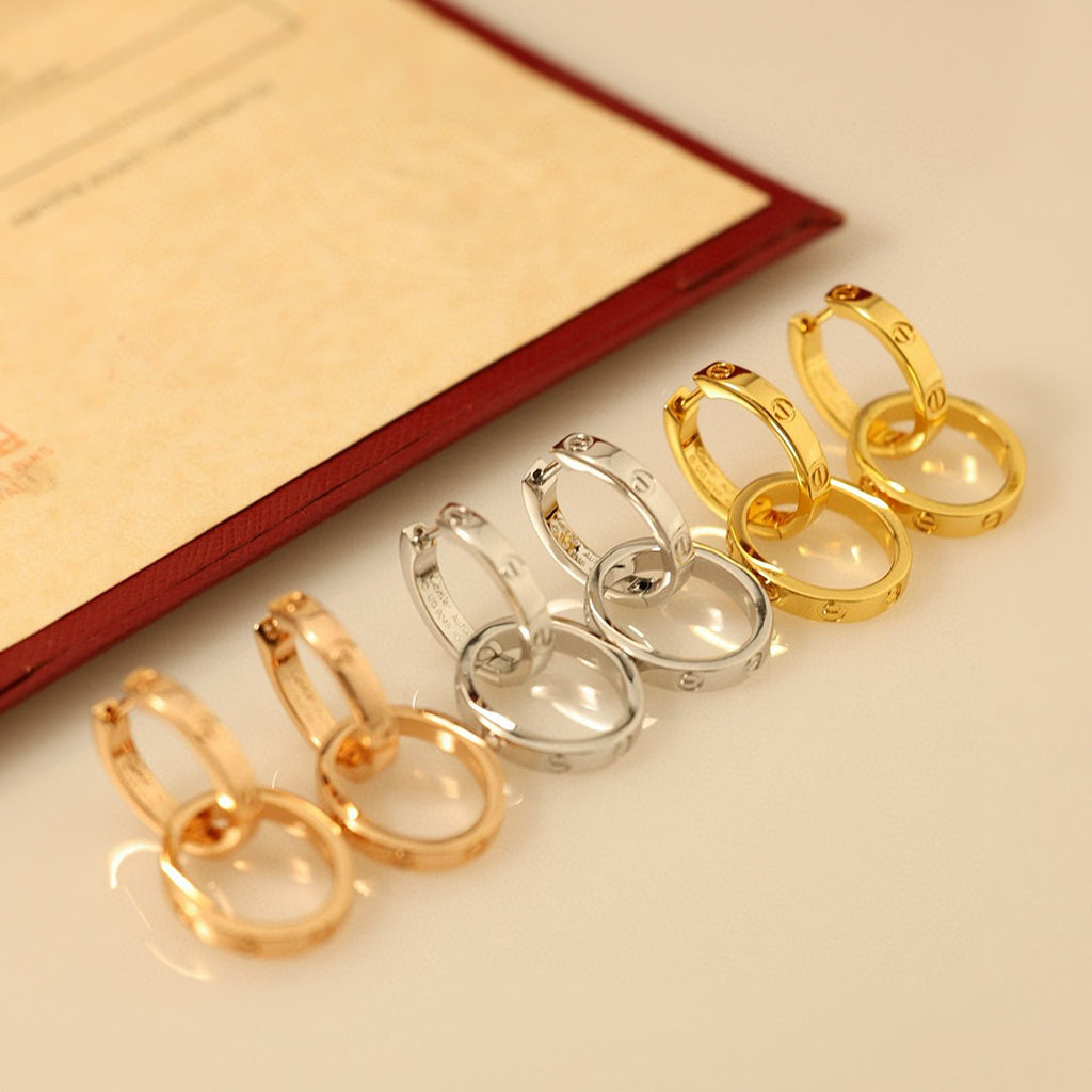 [Lumi Jewelery]LOVE 3.3MM DANGLE EARRINGS