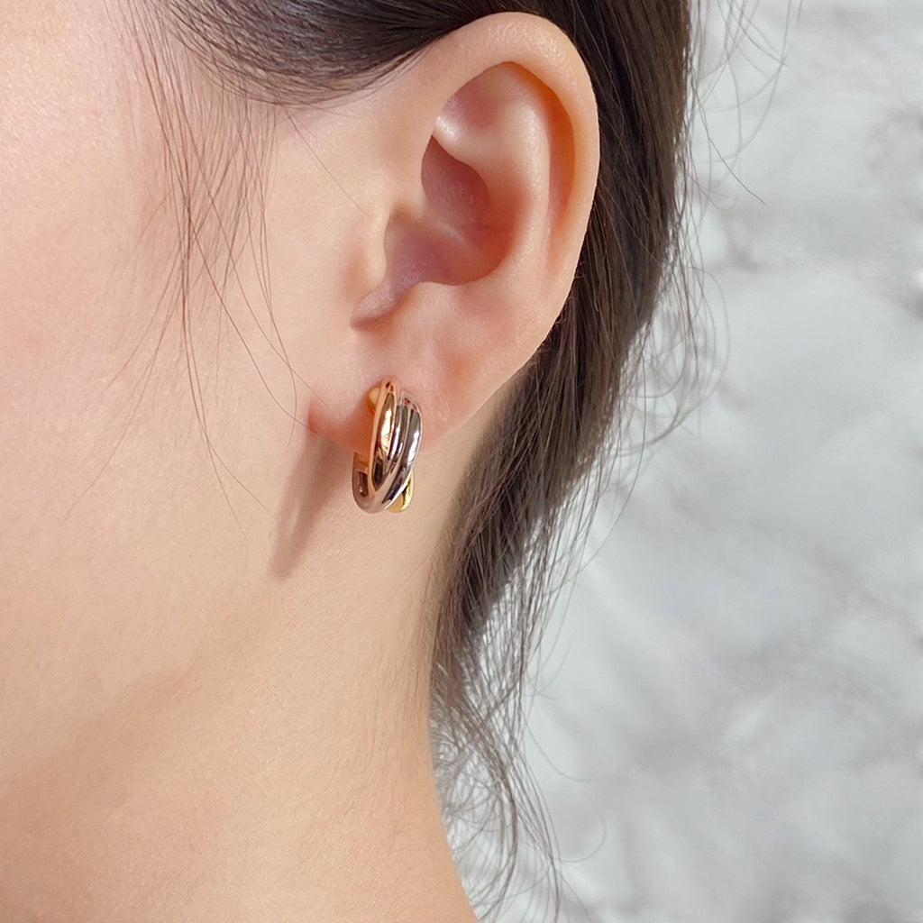 [Lumi Jewelery]TRINITY ON DIAMOND CLASSIC EARRINGS