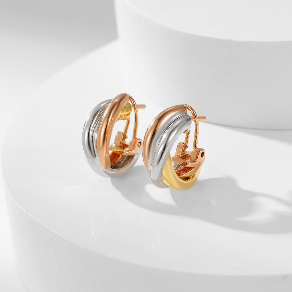[Lumi Jewelery]TRINITY ON DIAMOND CLASSIC EARRINGS