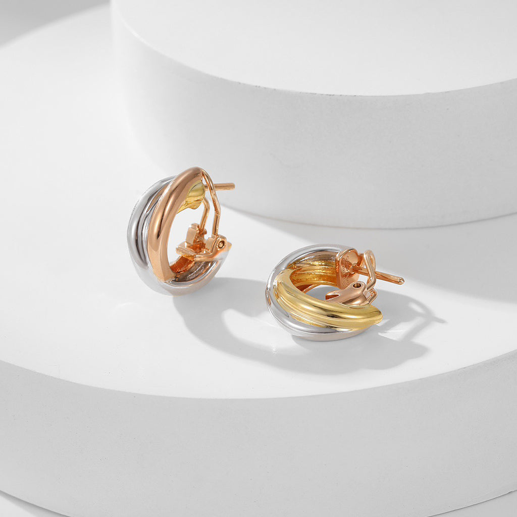 [Lumi Jewelery]TRINITY ON DIAMOND CLASSIC EARRINGS