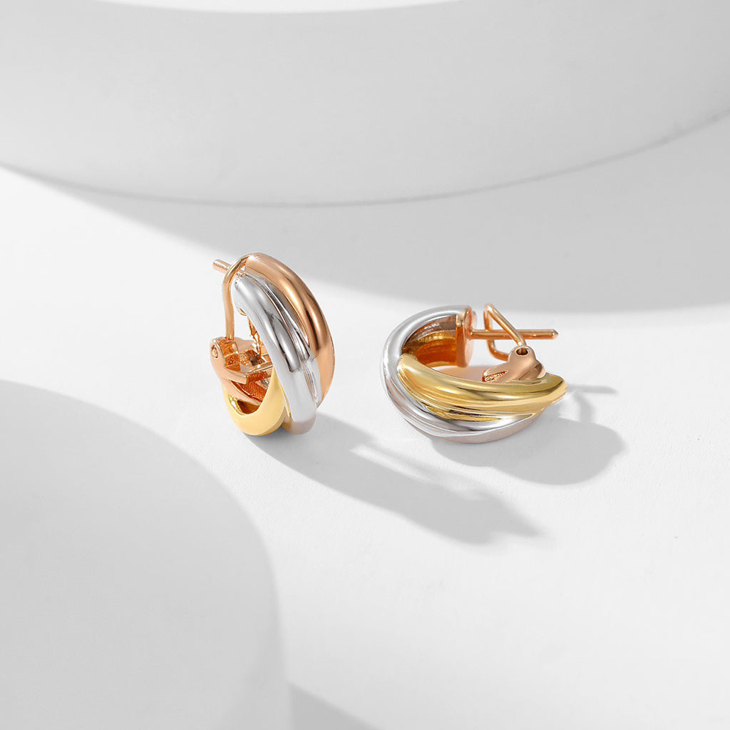 [Lumi Jewelery]TRINITY ON DIAMOND CLASSIC EARRINGS
