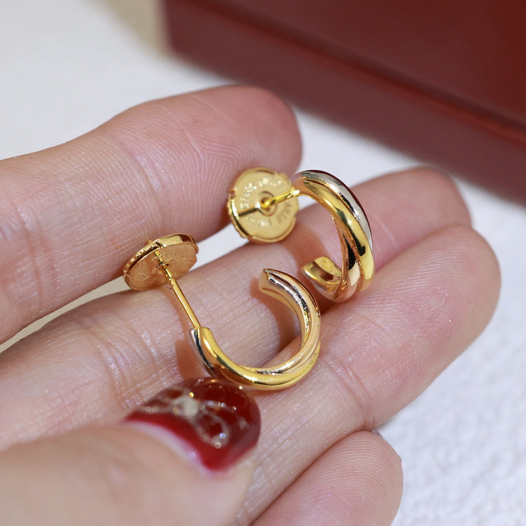 [Lumi Jewelery]TRINITY ON DIAMOND MINI EARRINGS