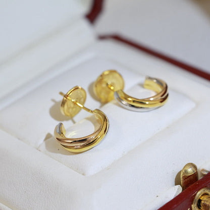 [Lumi Jewelery]TRINITY ON DIAMOND MINI EARRINGS