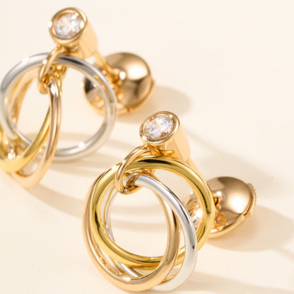 [Lumi Jewelery]TRINITY ON DIAMOND  EARRINGS