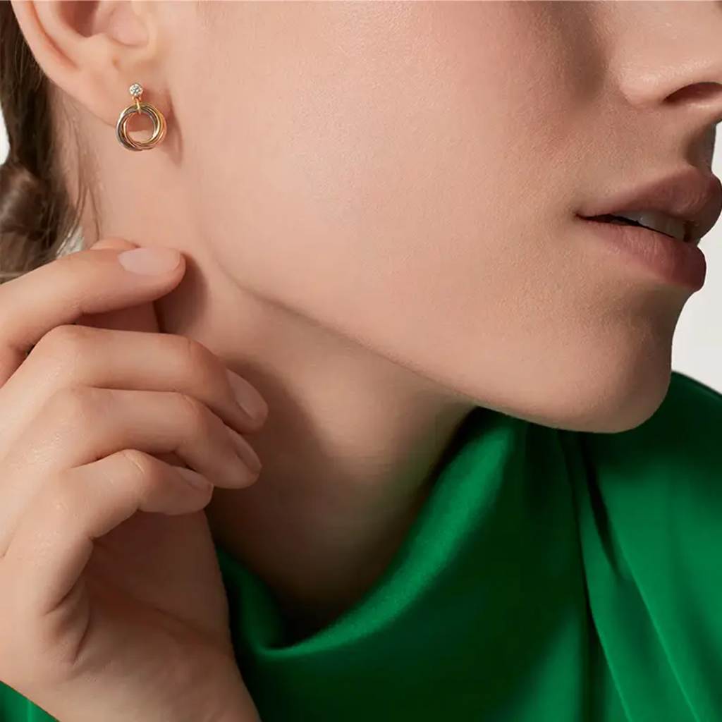 [Lumi Jewelery]TRINITY ON DIAMOND  EARRINGS