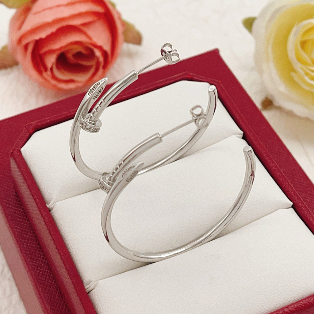 [Lumi Jewelery]JUSTE HALF DIAMOND LARGE EARRINGS