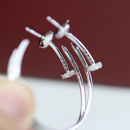 [Lumi Jewelery]JUSTE HALF DIAMOND LARGE EARRINGS