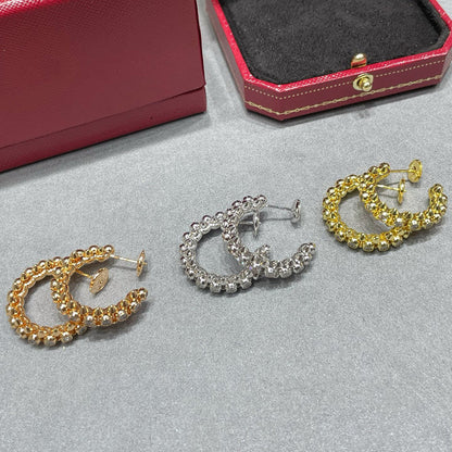 [Lumi Jewelery]CLASH FULL DIAMOND MEDIUM EARRINGS
