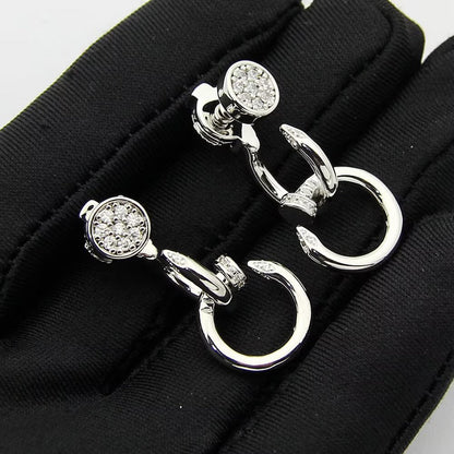 [Lumi Jewelery]JUSTE HALF DIAMOND DOUBLE EARRINGS