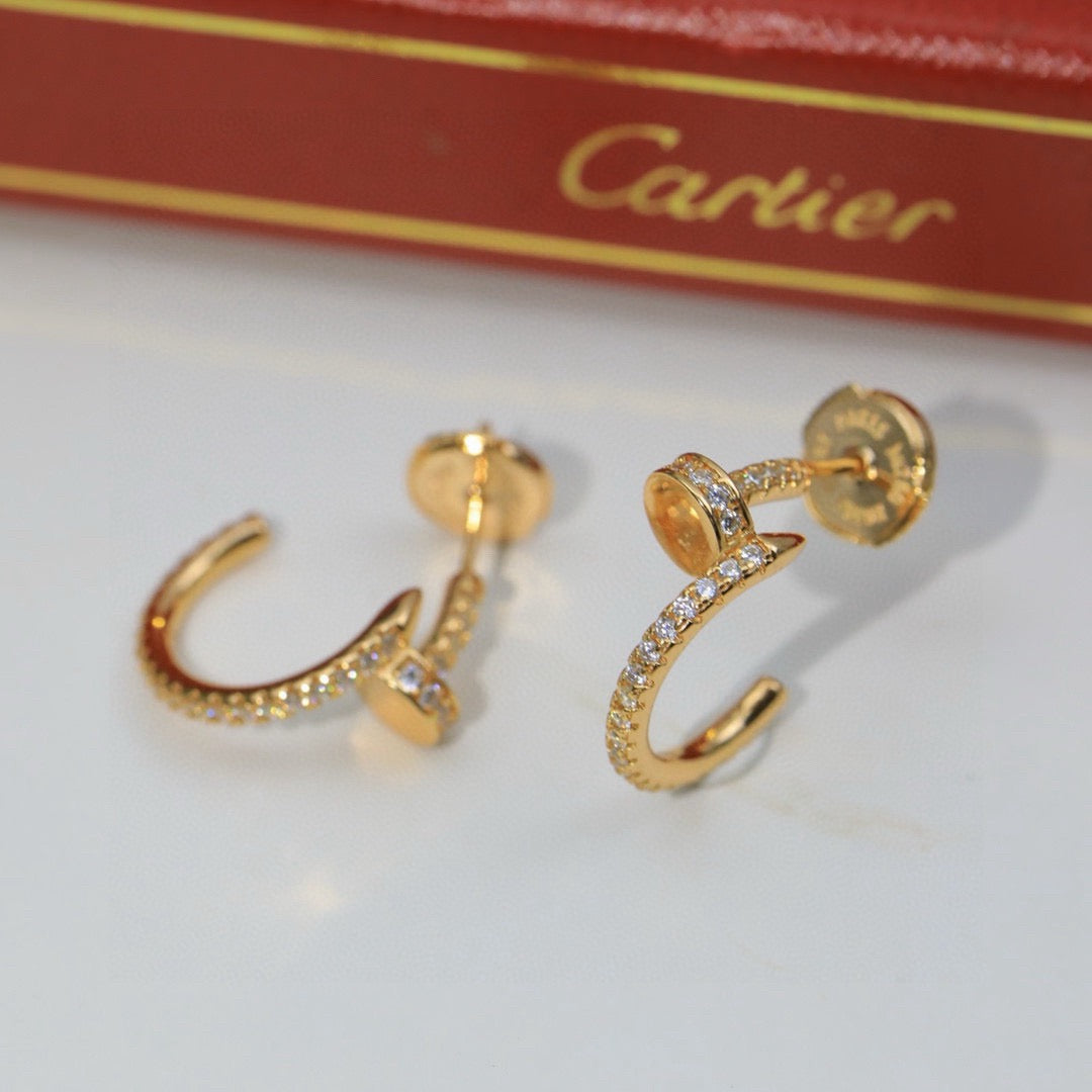[Lumi Jewelery]JUSTE FULL DIAMOND DOUBLE EARRINGS
