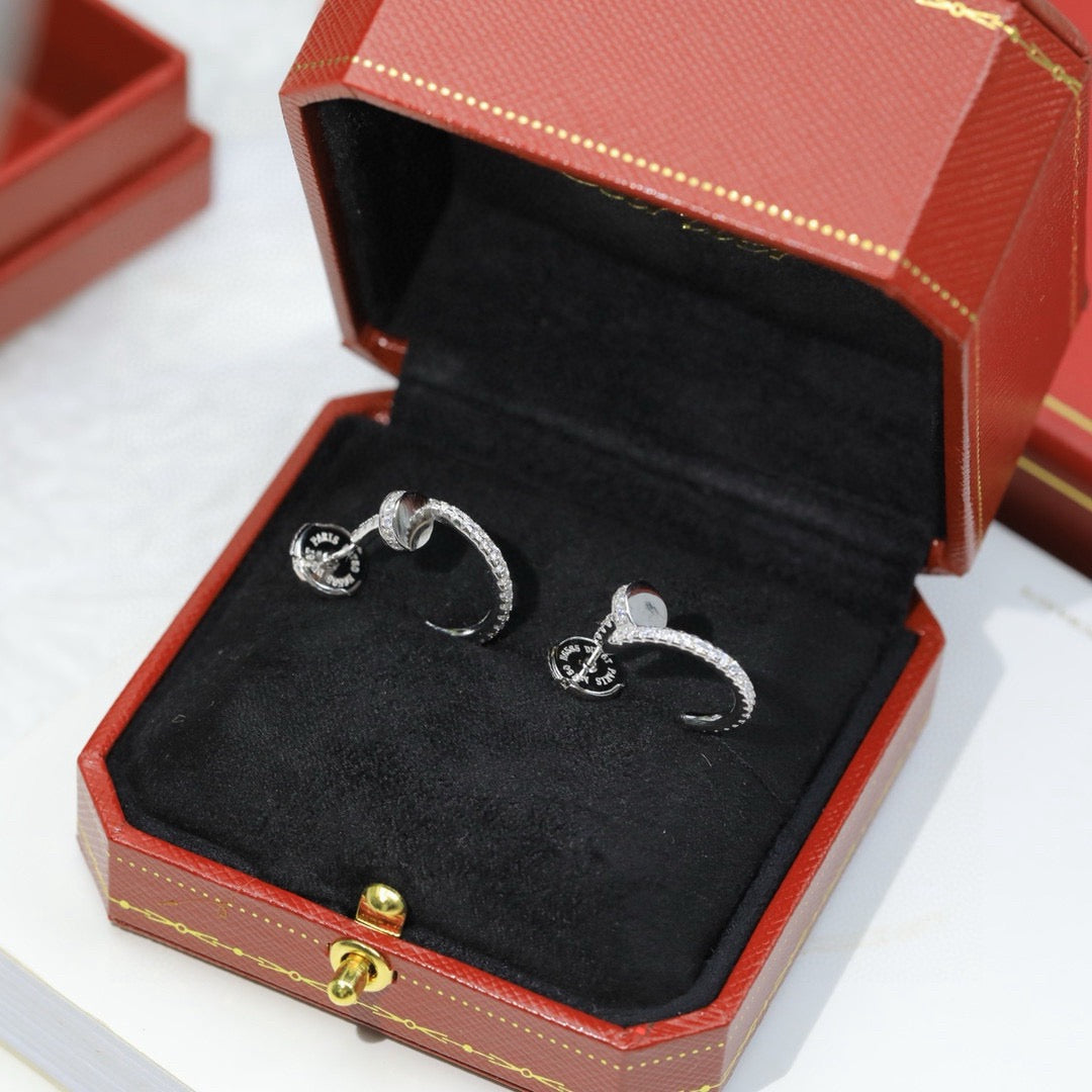 [Lumi Jewelery]JUSTE FULL DIAMOND DOUBLE EARRINGS