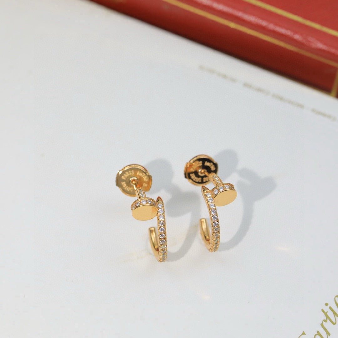 [Lumi Jewelery]JUSTE FULL DIAMOND DOUBLE EARRINGS