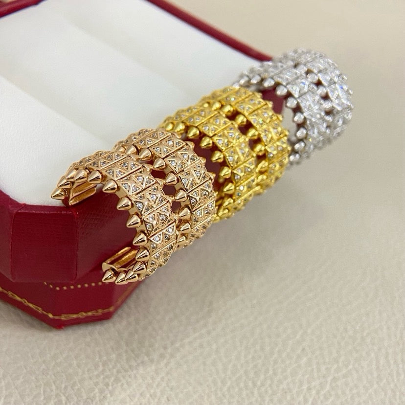 [Lumi Jewelery]CLASH 9.2MM FULL DIAMOND DOUBLE ROW EARRINGS