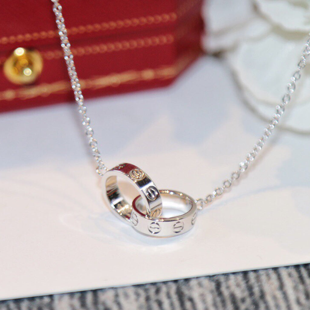 [Lumi Jewelery]LOVE DOUBLE RING NECKLACE