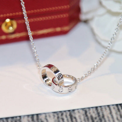 [Lumi Jewelery]LOVE DOUBLE RING NECKLACE
