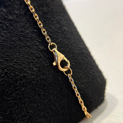 [Lumi Jewelery]LOVE DOUBLE RING HALF DIAMOND NECKLACE