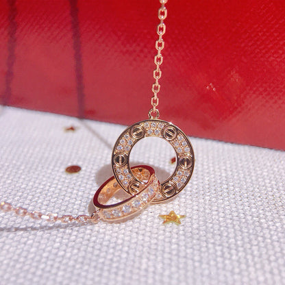 [Lumi Jewelery]LOVE  FULL DIAMOND PENDANT NECKLACE