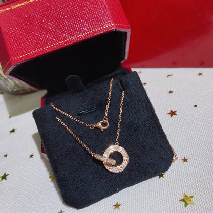 [Lumi Jewelery]LOVE  FULL DIAMOND PENDANT NECKLACE