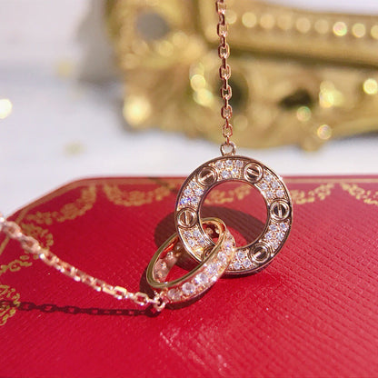 [Lumi Jewelery]LOVE  FULL DIAMOND PENDANT NECKLACE