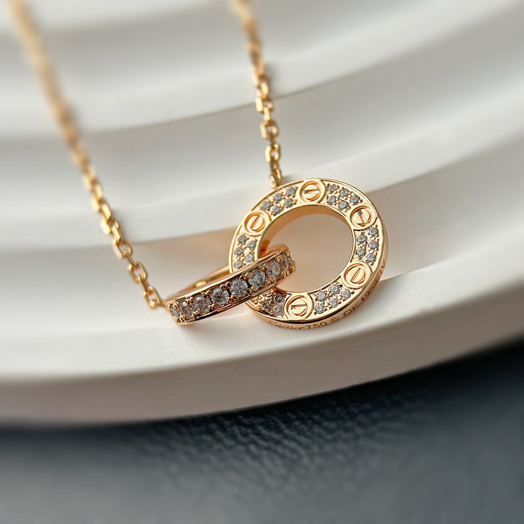 [Lumi Jewelery]LOVE  FULL DIAMOND PENDANT NECKLACE