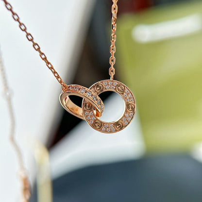 [Lumi Jewelery]LOVE  FULL DIAMOND PENDANT NECKLACE