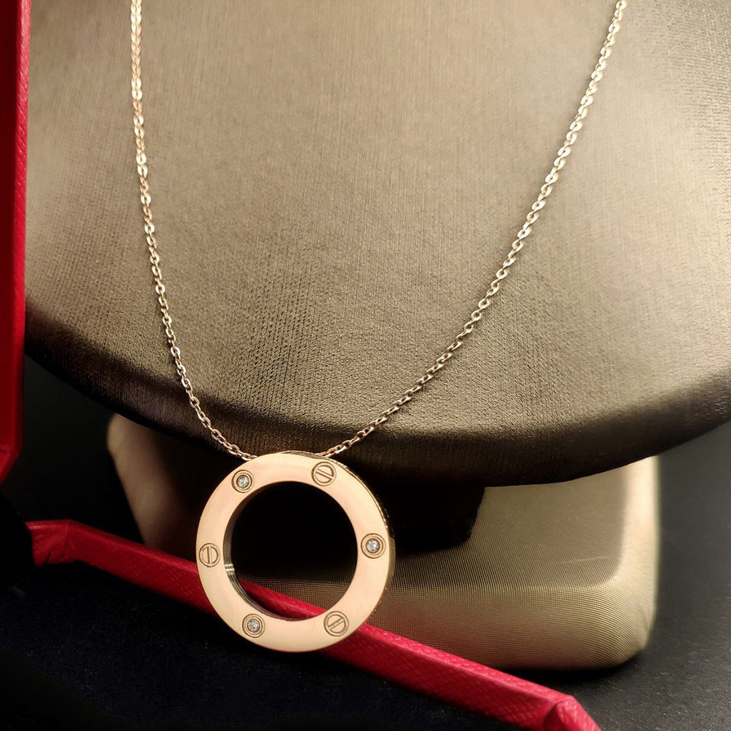 [Lumi Jewelery]LOVE NECKLACE 16MM 3 DIAMONDS