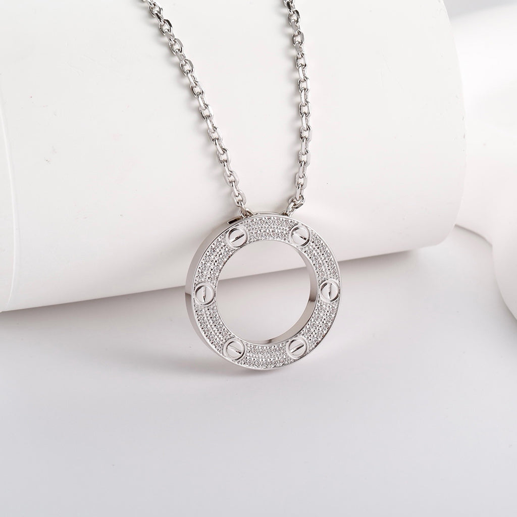 [Lumi Jewelery]LOVE NECKLACE 16MM  FULL DIAMOND