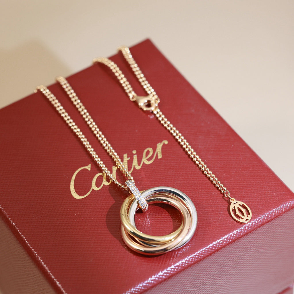 [Lumi Jewelery]TRINITY MEDIUM  DIAMONDS NECKLACE