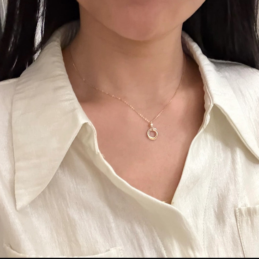 [Lumi Jewelery]TRINITY  NECKLACE 1 DIAMOND