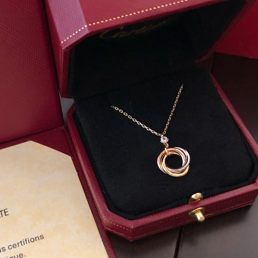 [Lumi Jewelery]TRINITY  NECKLACE 1 DIAMOND