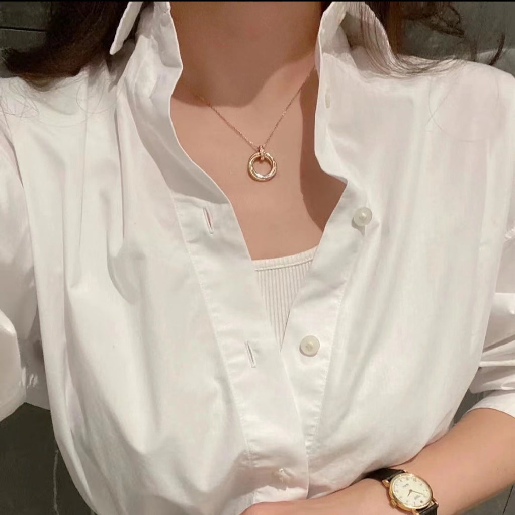[Lumi Jewelery]TRINITY MEDIUM  DIAMONDS NECKLACE